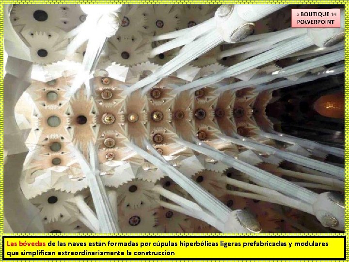 Las bóvedas de las naves están formadas por cúpulas hiperbólicas ligeras prefabricadas y modulares