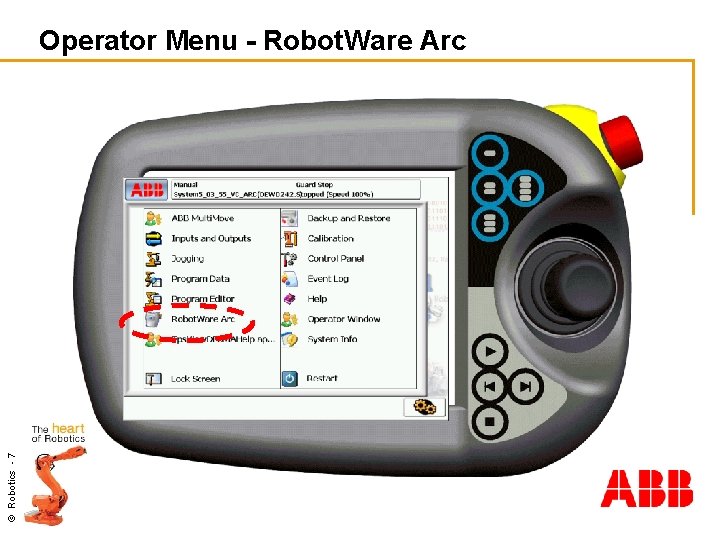 © Robotics - 7 Operator Menu - Robot. Ware Arc 