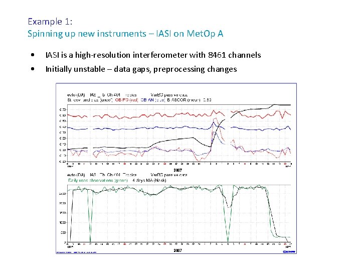 Example 1: Spinning up new instruments – IASI on Met. Op A • IASI