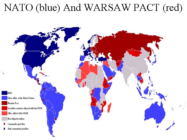 NATO (blue) And WARSAW PACT (red) 