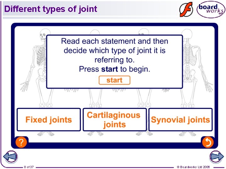 Different types of joint 8 of 37 © Boardworks Ltd 2006 