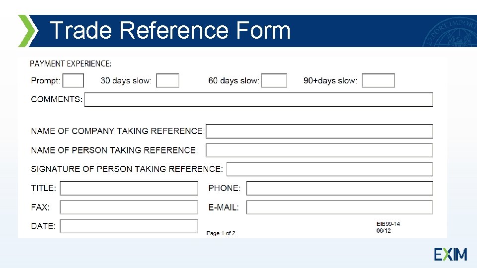 Trade Reference Form 