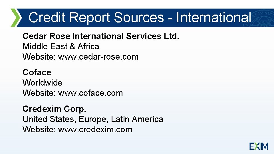 Credit Report Sources - International Cedar Rose International Services Ltd. Middle East & Africa
