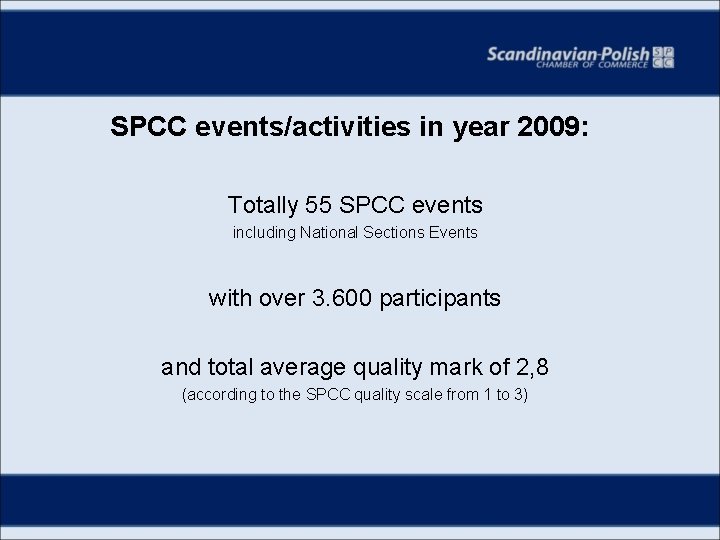 SPCC events/activities in year 2009: Totally 55 SPCC events including National Sections Events with