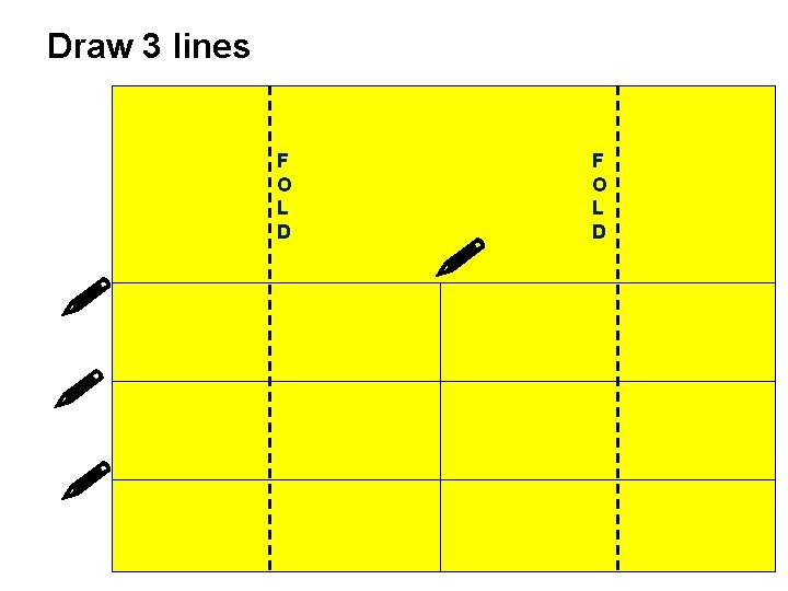 Draw 3 lines F O L D 