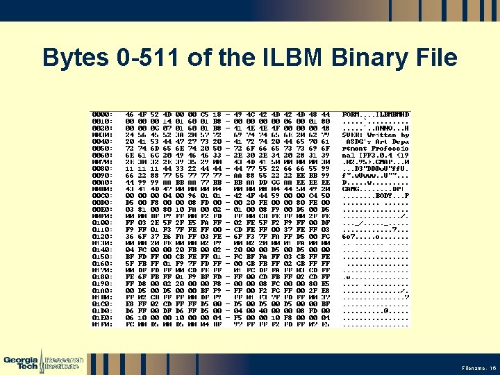 Bytes 0 -511 of the ILBM Binary File GTRI_B-16 Filename - 16 