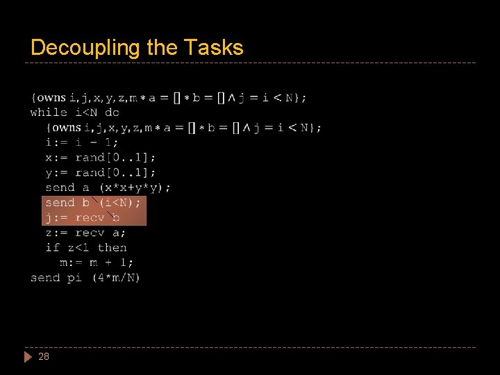Decoupling the Tasks 28 