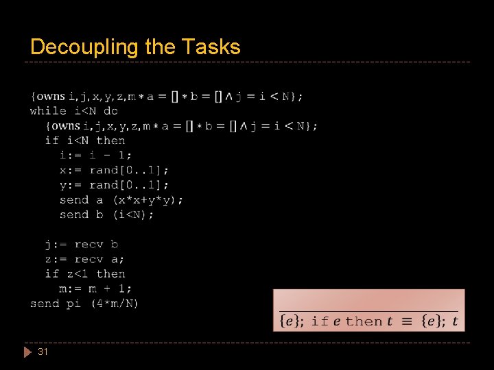 Decoupling the Tasks 31 