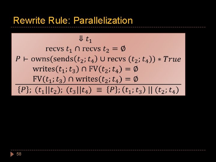 Rewrite Rule: Parallelization 58 