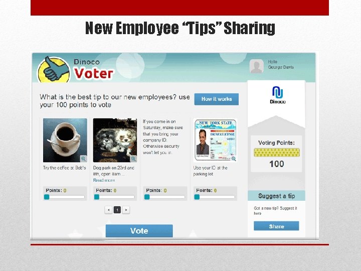 New Employee “Tips” Sharing 