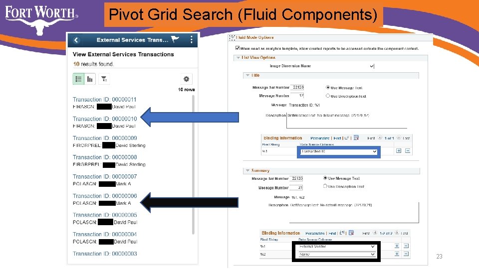 Pivot Grid Search (Fluid Components) 23 Pivot Grid Search (Fluid Components) 23