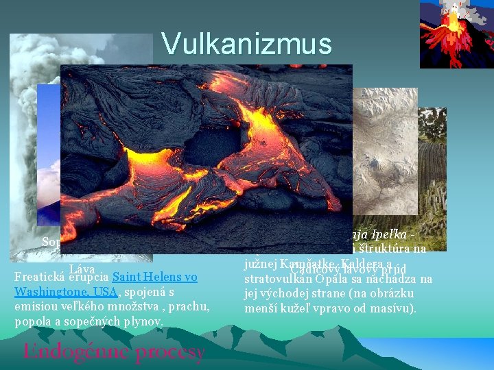 Vulkanizmus Sopka Etna na Sicílii Láva Freatická erupcia Saint Helens vo Washingtone, USA, spojená