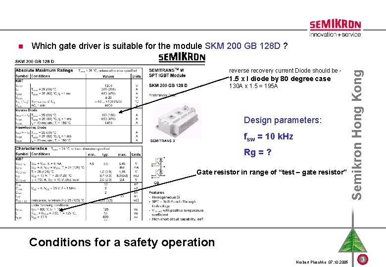 Which gate driver is suitable for the module SKM 200 GB 128 D ?