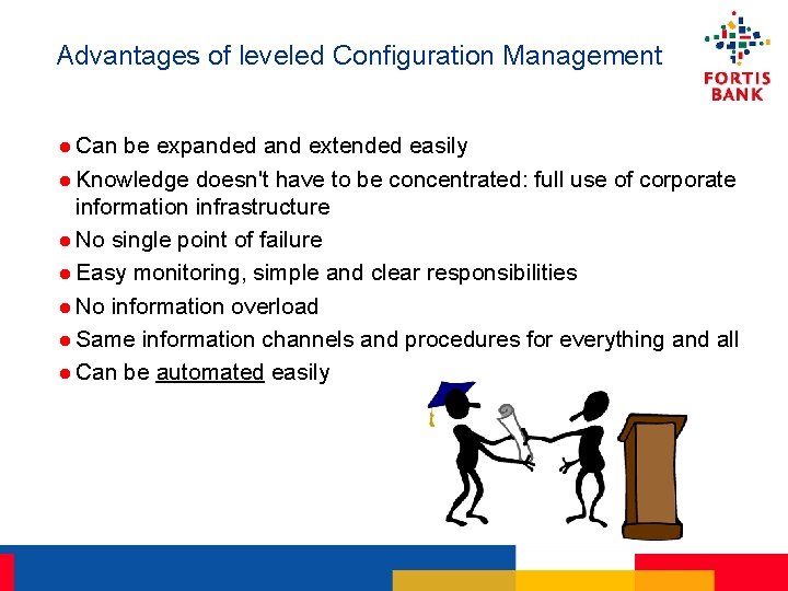 Advantages of leveled Configuration Management l Can be expanded and extended easily l Knowledge