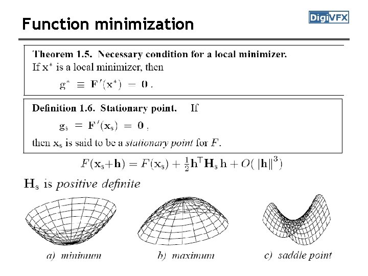 Function minimization Function minimization
