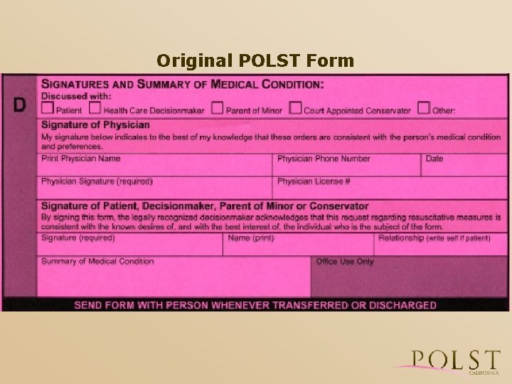 Original POLST Form 