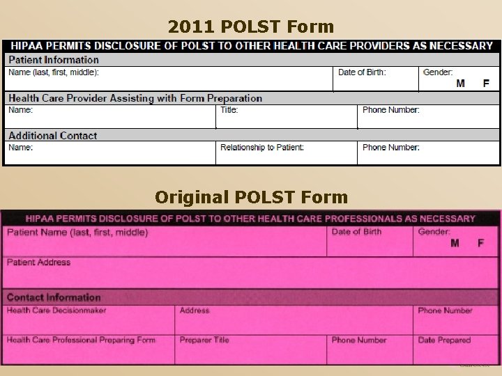 2011 POLST Form Original POLST Form 