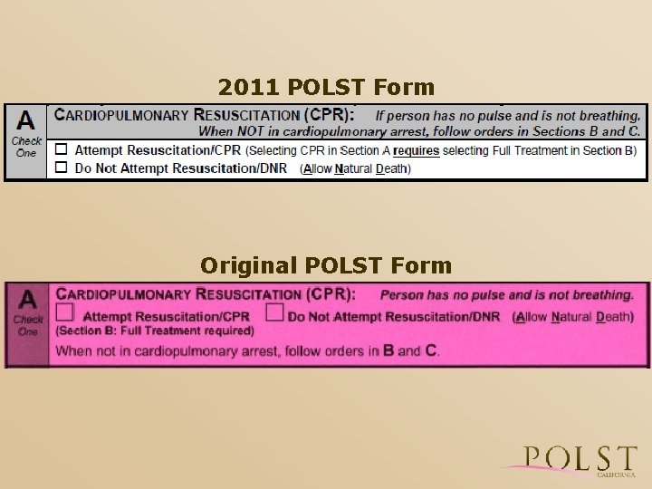 2011 POLST Form Original POLST Form 