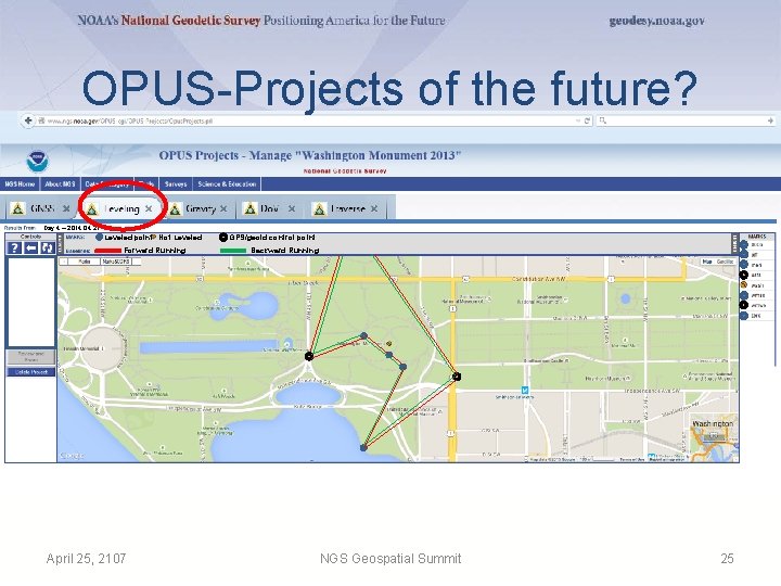 OPUS-Projects of the future? Day 4 – 2014 04 21 Leveled point Not Leveled