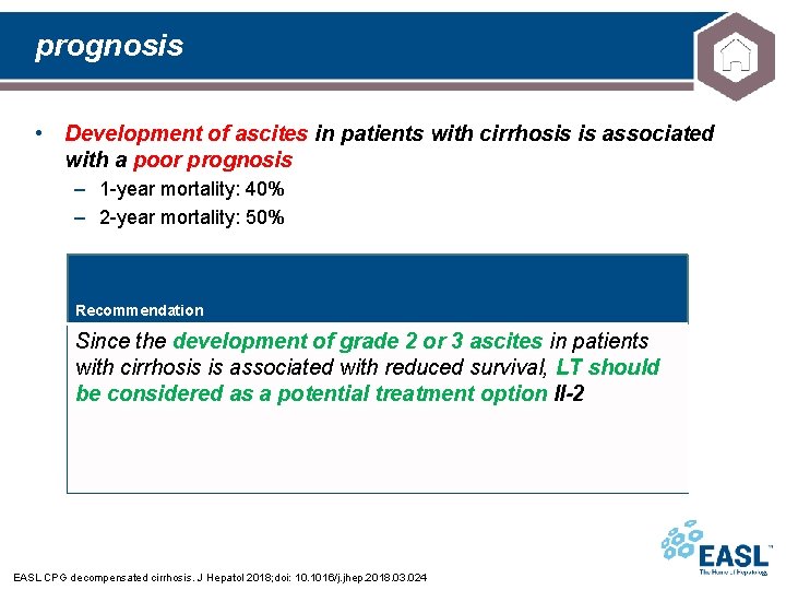 prognosis • Development of ascites in patients with cirrhosis is associated with a poor