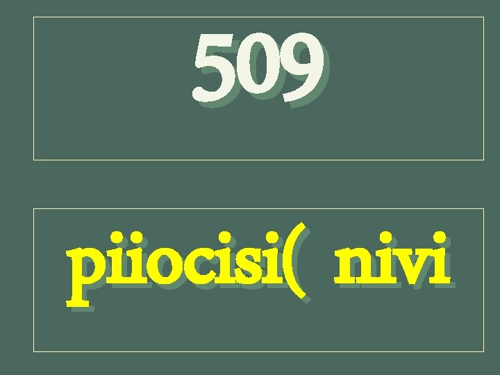 509 piiocisi( nivi 