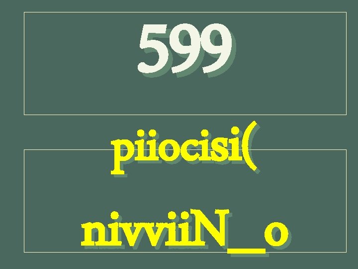 599 piiocisi( nivvii. N_o 