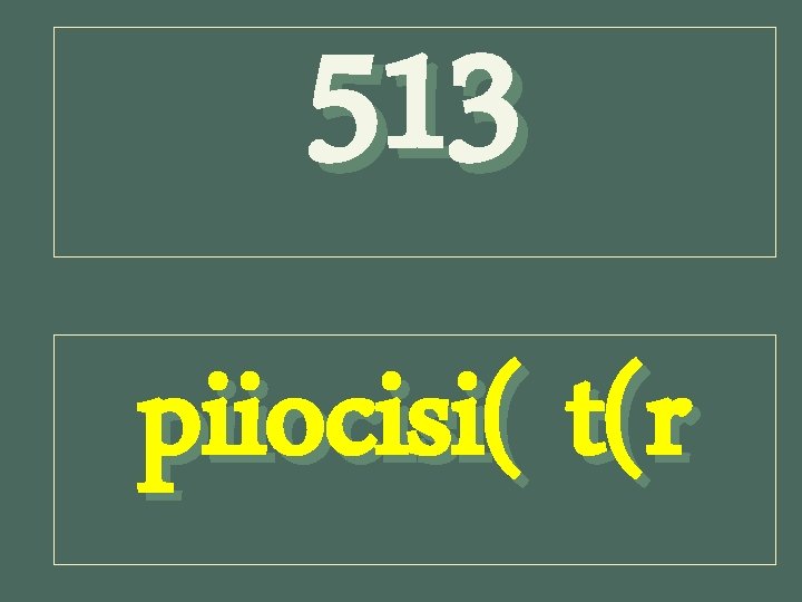 513 piiocisi( t(r 