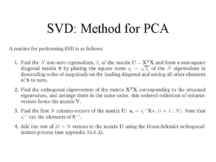 SVD: Method for PCA 