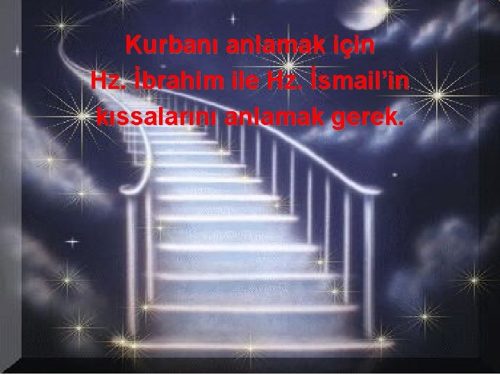 Kurbanı anlamak için Hz. İbrahim ile Hz. İsmail’in kıssalarını anlamak gerek. 