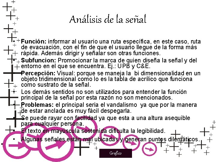 Análisis de la señal • Función: informar al usuario una ruta específica, en este