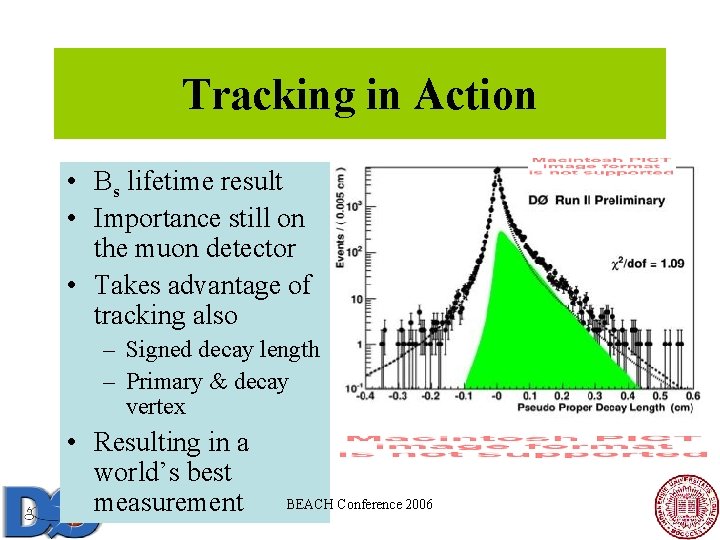 Tracking in Action • Bs lifetime result • Importance still on the muon detector Tracking in Action • Bs lifetime result • Importance still on the muon detector