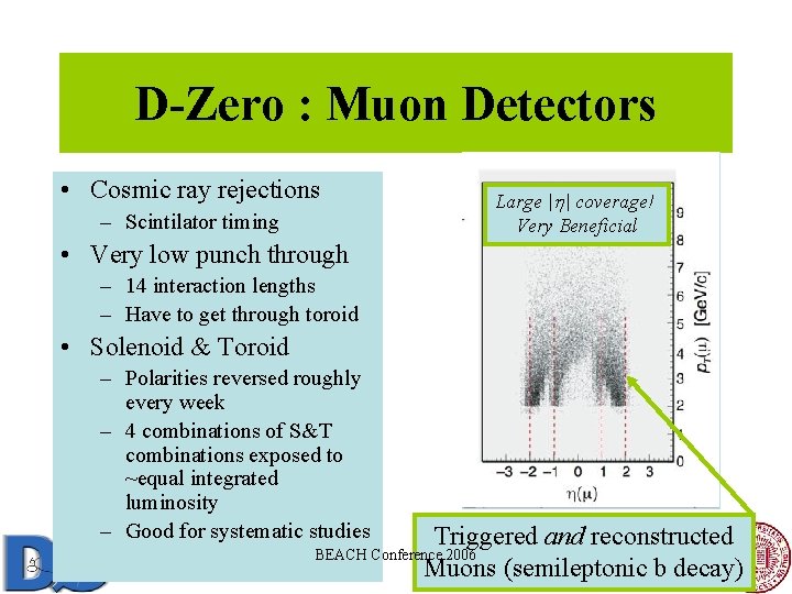 D-Zero : Muon Detectors • Cosmic ray rejections – Scintilator timing Large | | D-Zero : Muon Detectors • Cosmic ray rejections – Scintilator timing Large | |