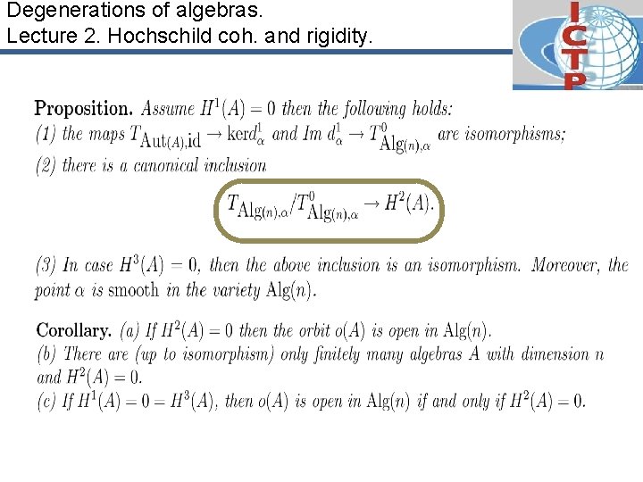 Degenerations of algebras. Lecture 2. Hochschild coh. and rigidity. 