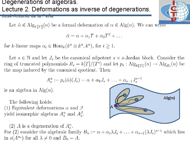 Degenerations of algebras. Lecture 2. Deformations as inverse of degenerations. José-Antonio de la Peña
