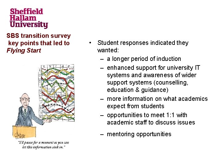 SBS transition survey key points that led to Flying Start • Student responses indicated