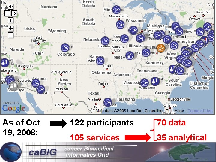 As of Oct 19, 2008: 122 participants 70 data 105 services 35 analytical W.