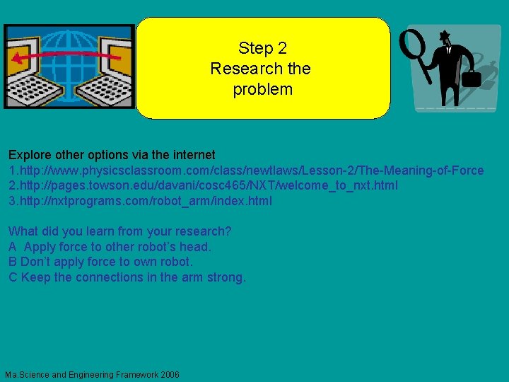 Step 2 Research the problem Explore other options via the internet 1. http: //www.