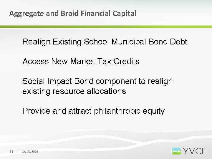 Aggregate and Braid Financial Capital Realign Existing School Municipal Bond Debt Access New Market