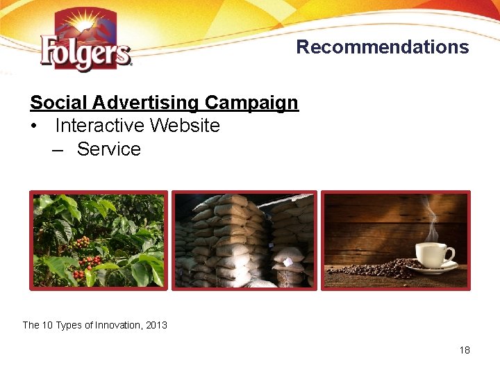 Recommendations Social Advertising Campaign • Interactive Website – Service The 10 Types of Innovation,