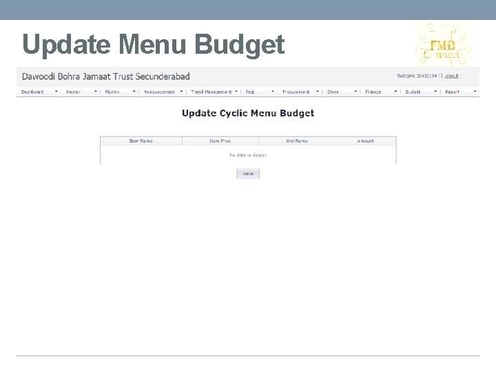 Update Menu Budget 