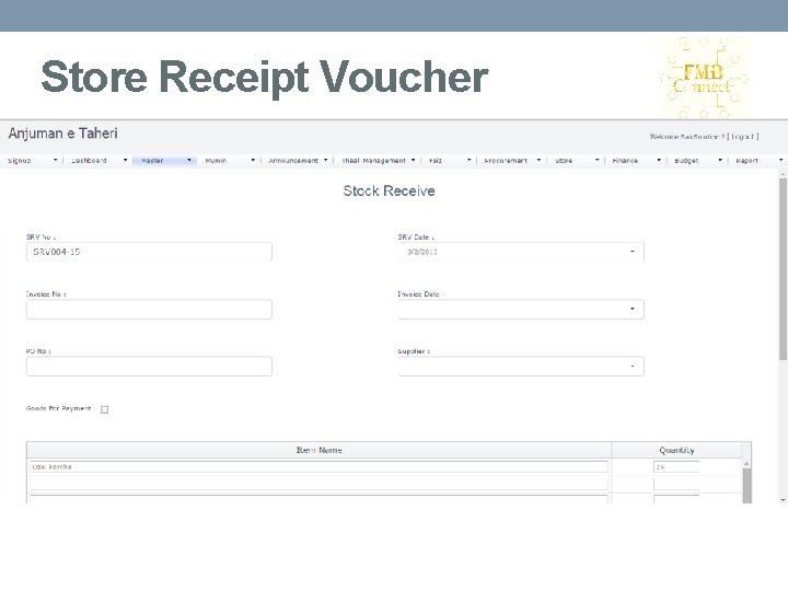 Store Receipt Voucher 