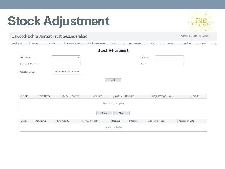 Stock Adjustment 