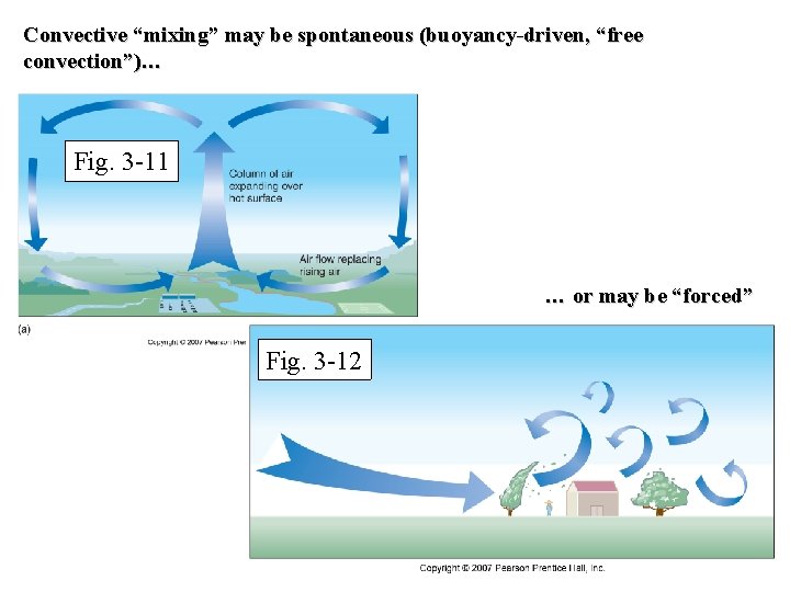 Convective “mixing” may be spontaneous (buoyancy-driven, “free convection”)… Fig. 3 -11 … or may