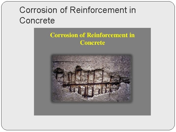 Corrosion of Reinforcement in Concrete 