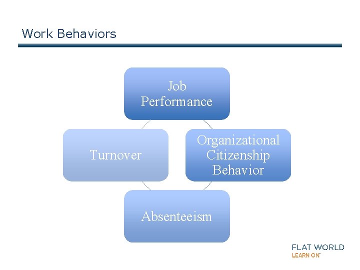 Work Behaviors Job Performance Turnover Organizational Citizenship Behavior Absenteeism 