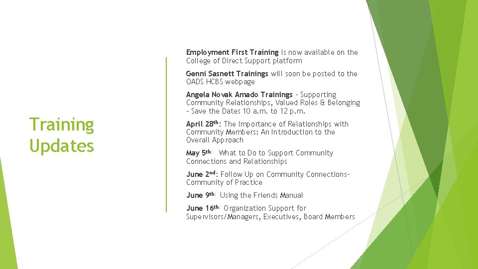 Employment First Training is now available on the College of Direct Support platform Genni