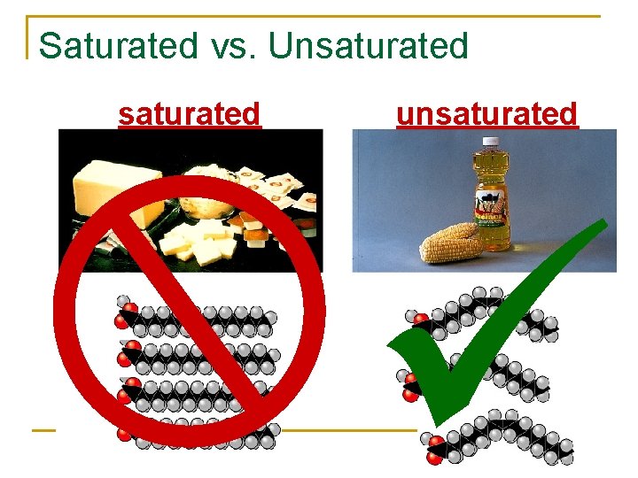 Saturated vs. Unsaturated AP Biology unsaturated 