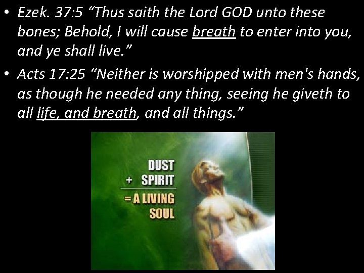 • Ezek. 37: 5 “Thus saith the Lord GOD unto these bones; Behold, • Ezek. 37: 5 “Thus saith the Lord GOD unto these bones; Behold,