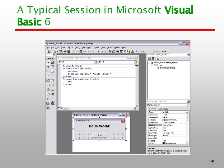 A Typical Session in Microsoft Visual Basic 6 1 -48 