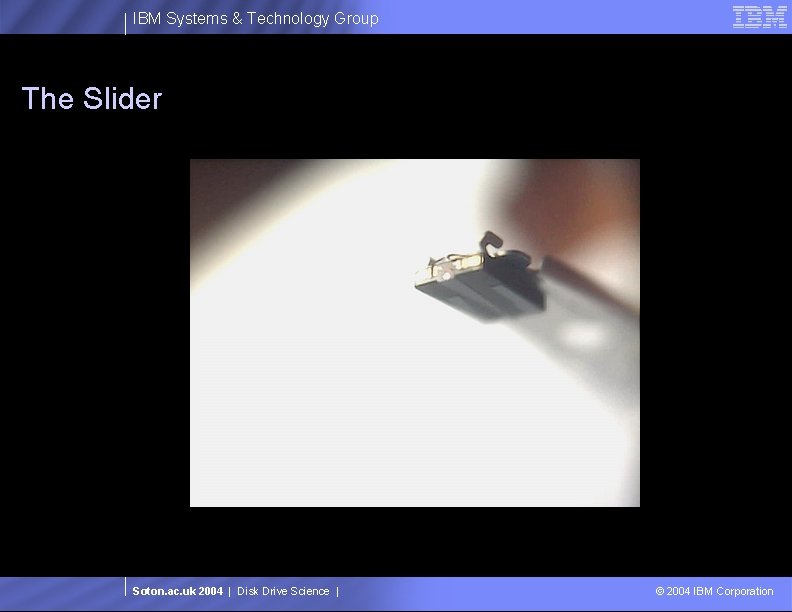 IBM Systems & Technology Group The Slider Soton. ac. uk 2004 | Disk Drive